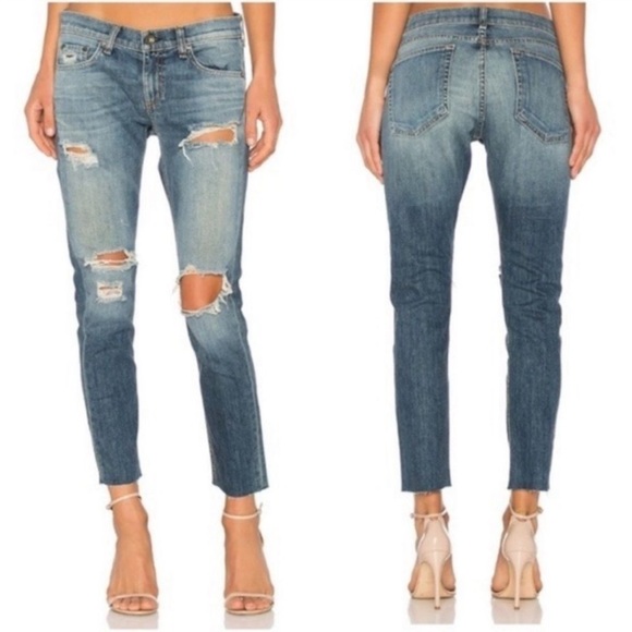 Rag & Bone The Dre Capri Distressed Jeans - Picture 1 of 13